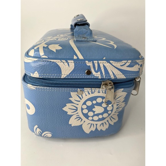 ROXY Make-Up Case Hawaiian Floral Blue Vintage Large READ - Picture 9 of 16
